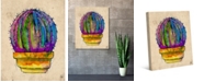 Creative Gallery Terra Cotta Rainbow Cactus Watercolor 36" x 24" Canvas Wall Art Print